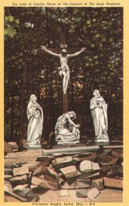 Vintage Postcard Our Lady Of Lourdes Jesus on Cross Convent Of Good Shepherd