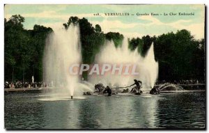 Old Postcard Versailles Fountains Char mired