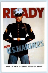 World War II ~ U.S. MARINE RECRUITMENT POSTER Artist Sundblom 4x6 Postcard