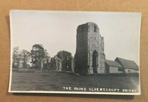 UNUSED RPPC POSTCARD -  RUINS ULVERSCROFT PRIORY, LEICESTERSHIRE, ENGLAND