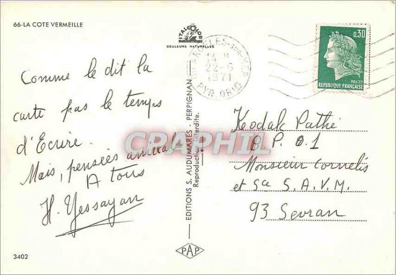 Modern Postcard La Cote Vermeille