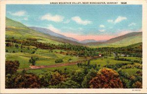 Green Mountain Valley Manchester Vermont VT Linen Postcard UNP VTG Curteich 