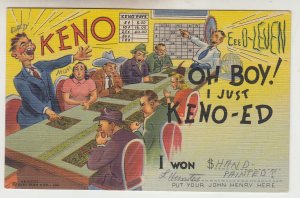 P3084 ca 1940,s postcard gambling oh boy i just keno-ed pm los vegas nevada