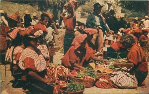 Guatemala Native Market Vegetables Postcard Scene 10814 