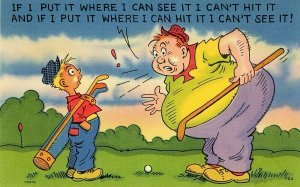 Postcard Comical, Golfer's Dilemma,  If I out it where I can see it....  Q2