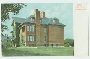 HIGH SCHOOL HUDSON MASSACHUSETTS MA POSTCARD c1906