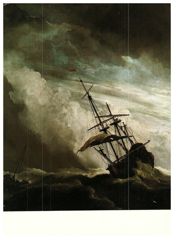 Rijksmuseum Amsterdam Art Museum Painting Willem Van de Veld Ship Postcard