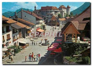 Modern Postcard Gruyeres and its castle