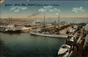 Buenos Aires Puerto Diques de Carena c1910 Postcard