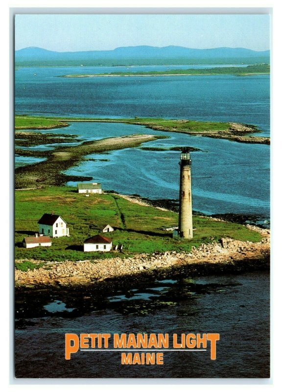 Postcard Petit Manan Light Lighthouse, Maine ME est 1817 rebuilt 1855 MS733