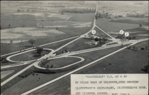 Columbus Ohio OH Cloverleaf Routes 40 and 42 Air View Real Photo Vintage PC