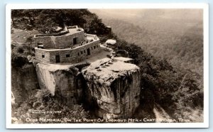 RPPC CHATTANOOGA, TN Tennessee ~ OCHS MEMORIAL Lookout Mountain c1940s  Postcard