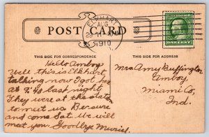 Elkhart Indiana~New Library~1910 B&W Postcard