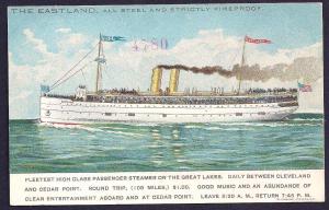 Steamer \Eastland\ Cleveland Ohio unused c1910's