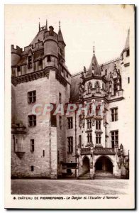 Old Postcard Chateau de Pierrefonds and the Dungeon Staircase of Honor