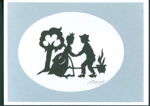 Denmark. 1 Card. Original  Paper Cut . H.C. Andersen.Motif.