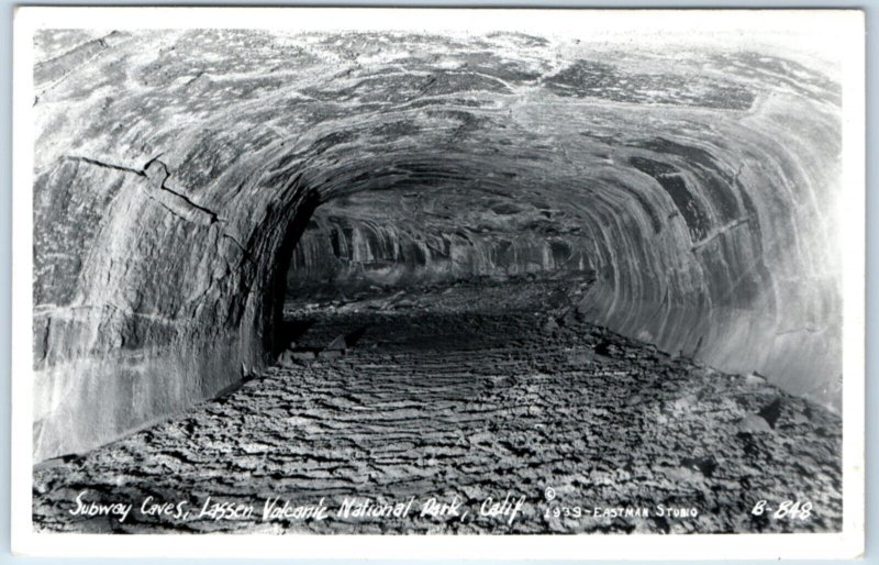 c1950s Lassen Volcanic National Park, CA RPPC Subway Caves Real Photo A132