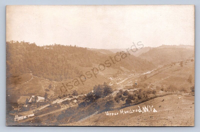 J87/ Upper Hundred West Virginia RPPC Postcard c1910 Birdseye Homes 356