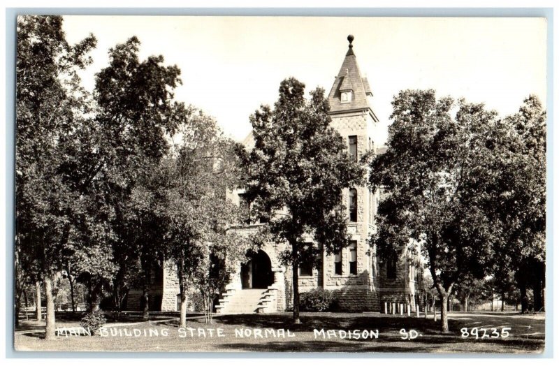 c1940's Main Building State Normal Madison South Dakota SD RPPC Photo Postcard