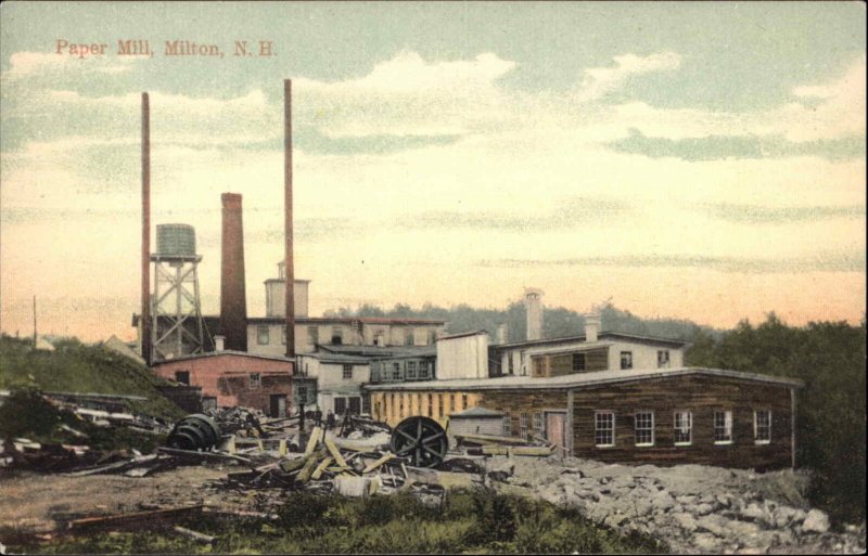 MILTON NH Paper Mill c1910 Postcard