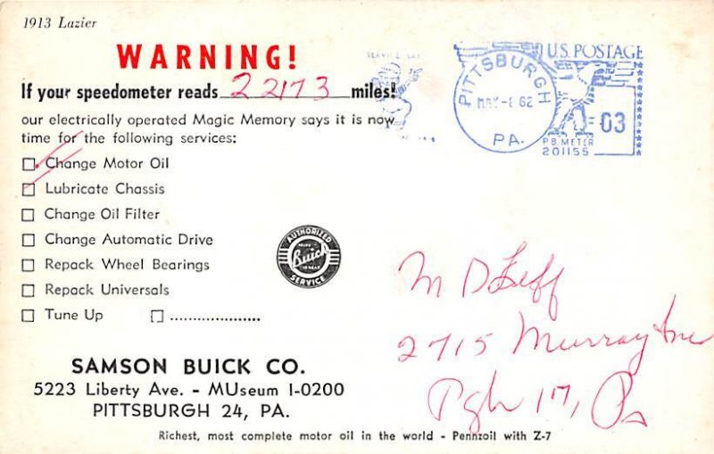 Samson Buick Co. Pittsburgh Pennsylvania, PA