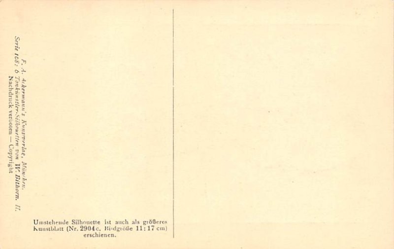 Silhouettes Post Card Beethoven Will Bithorn Postcard Unused