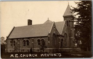 RPPC View of M. E. Church, Weston OH c1909 Vintage Postcard S29