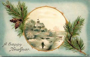 Happy New Year With Winter Scene