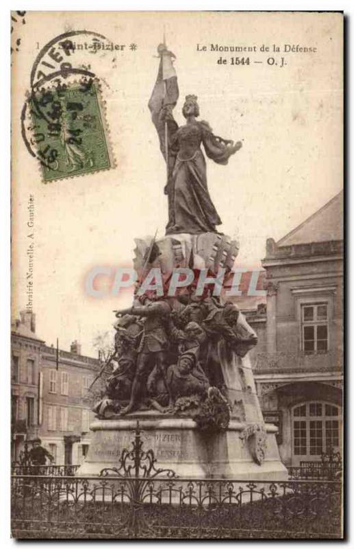 Old Postcard The Monument of Defense Saint Dizier