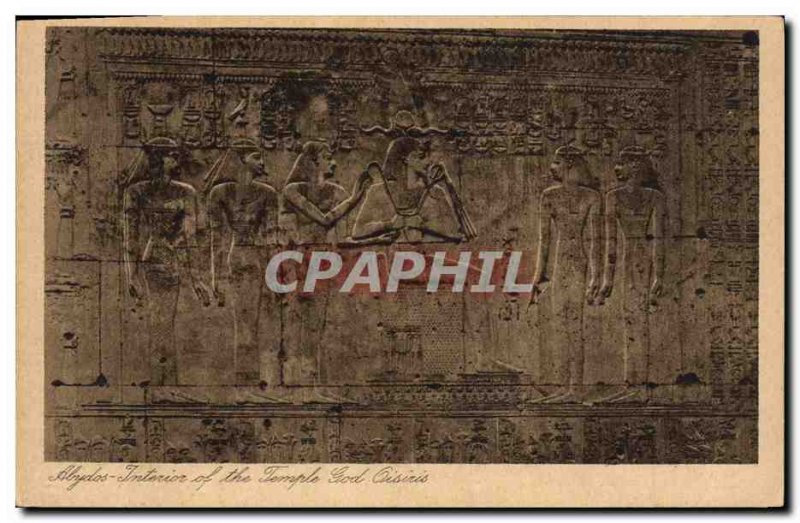 Old Postcard Egypt Egypt Abydos Temple Interior of the God Osiris