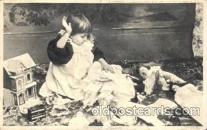 Children with Toy Real Photo Unused wear right bottom corner