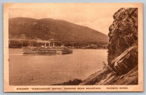 Steamer Washington Irving  Bear Mountain  Hudson River   Postcard  c1915