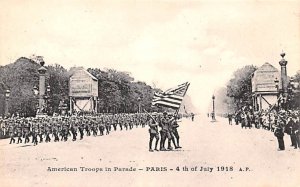 American Red Cross Backing, American Troops in Parade, July 4, 1921 Paris Fra...