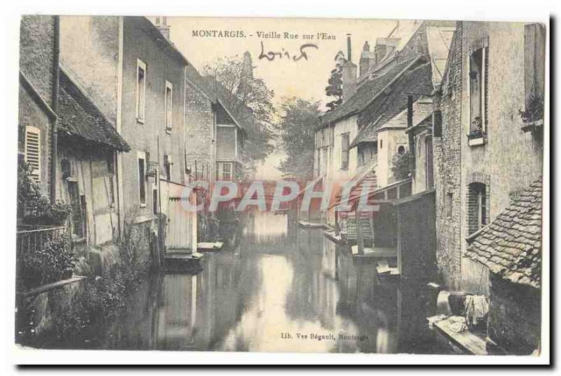 Montargis Old Postcard Old Street hard l & # 39eau