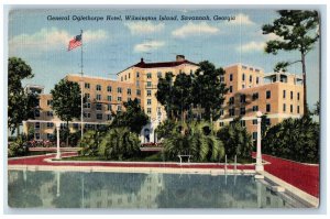 1945 General Oglethorpe Hotel Savannah GA Genuine Curteich Vintage Postcard 