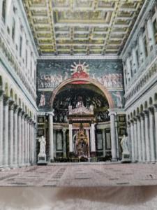 Antique Postcard from Italy, Roma - Interno Chiesa S. Paolo