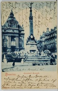 Belgium Brussels Bruxelles Monument Jules Anspach c1902 Postcard K19