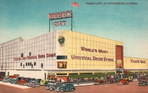 Vintage Postcard Webb's City World's Unusual Drugstore St. Petersburg Florida FL