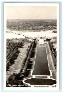 Lincoln Memorial Arlington Bridge Washington DC Real Photo RPPC Postcard (ED11)