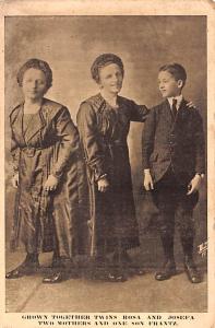 Grown Together Twins & Rosa & Josefa Two Mothers & One Son Frantz Circus Unused 