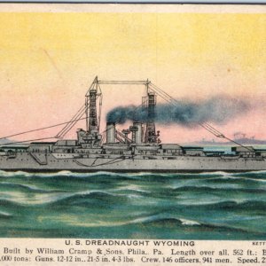 1914 USS Wyoming Navy Dreadnought Battleship Yeast Trade Card John W. Dawson C53