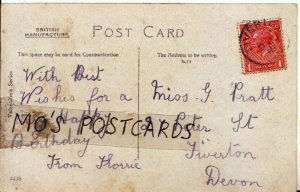 Genealogy Postcard - Pratt - 27 Peter Street - Tiverton - Devon - Ref 480B