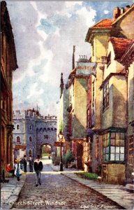 Church Street, Windsor Tucks 7939 Vintage Postcard U80