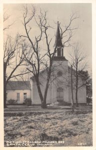 Santa Claus Indiana Methodist Church Real Photo Vintage Postcard AA26810