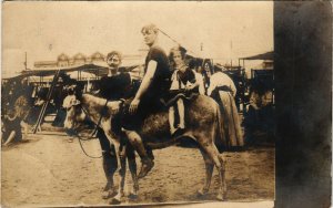 PC CPA US, DC, WASHINGTON, DONKEY RIDERS 1905, REAL PHOTO POSTCARD (b6857)