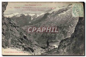 Old Postcard The Pyrenees Luchon The Cursed Mountains seen through the indent...