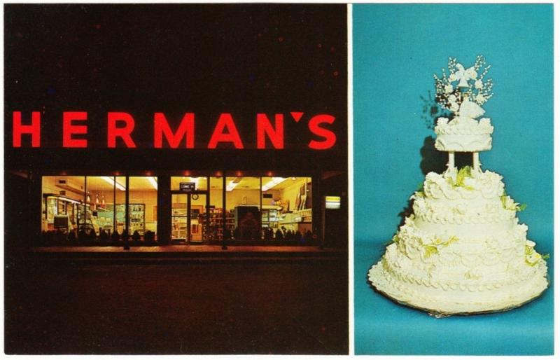 Baltimore Md Herman S Drive In Bakery Wedding Cake 60s 70s Advertising Postcard Hippostcard
