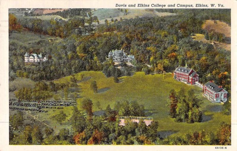 Elkins West Virginia Davis and Elkins College and Campus Postcard J46912