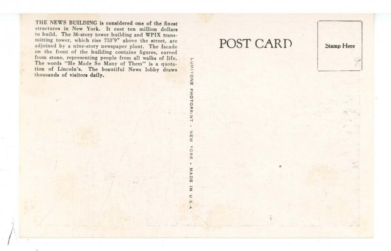 NY - New York City. The News Building