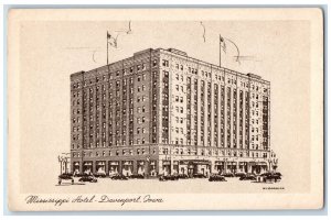 c1910 Hotel Mississippi Building Classic Cars Davenport Iowa IA Antique Postcard